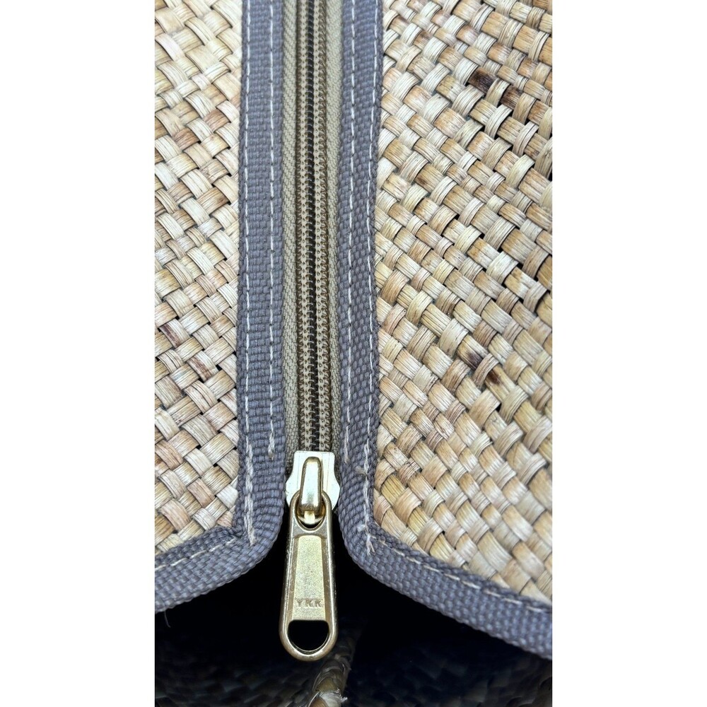 Banago Zippered Large Tote Artisan Hand Crafted Woven Straw Flamingo Liliana NWT - Picture 11 of 16